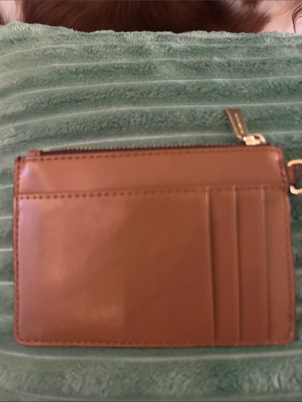NWOT MICHAEL KORS Brown MK Logo Wristlet Card Case with Gold Hardware - Picture 3 of 7